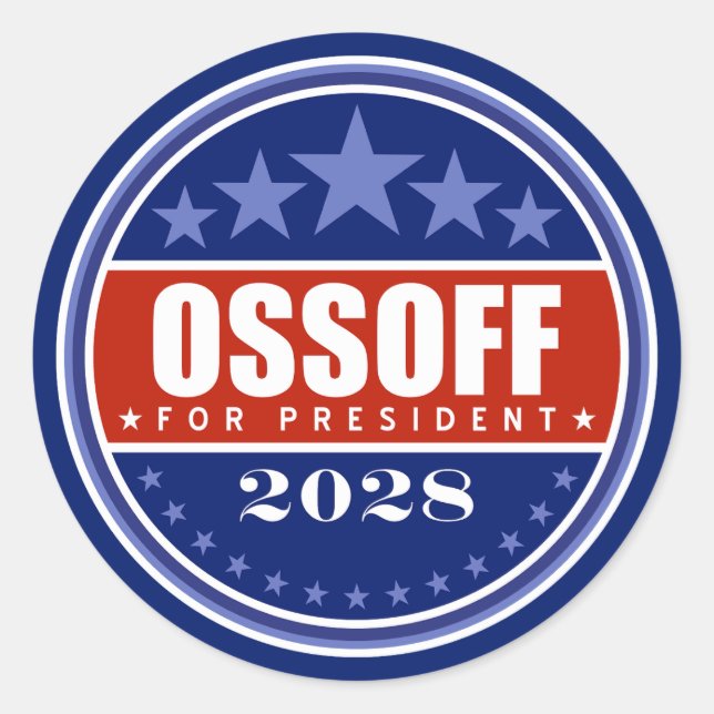 Jon Ossoff für Präsident 2028 Runder Aufkleber (Vorderseite)