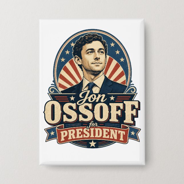 Jon Ossoff | Für Präsident | Politisch  Button (Vorderseite)