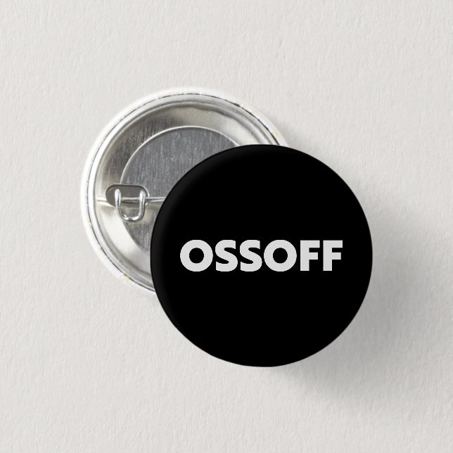 Jon Ossoff Georgia Senat Absturz Schwarz-weiß Button (Vorne & Hinten)