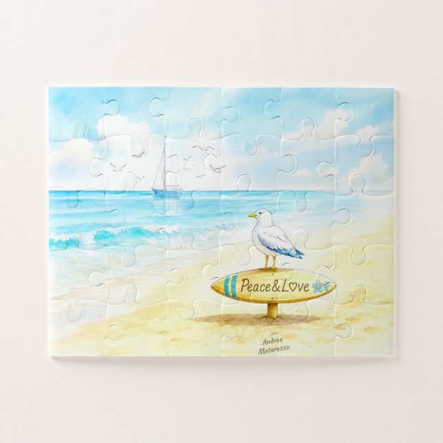 Jon Seagull - Frieden & Liebe  Puzzle (Horizontal)