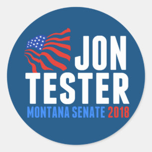 Jon Tester für den Senat von Montana 2018 Runder Aufkleber
