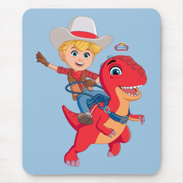 Jon und Blitz | Dino Ranch Mousepad (Vorne)