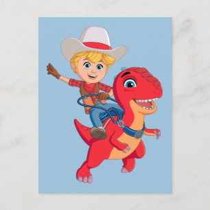 Jon und Blitz   Dino Ranch Postkarte