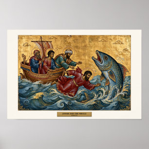 Jona und der Wal — byzantinisches Ikon Poster
