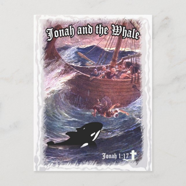 Jonah 1:17 - Jona und der Wald Postkarte (Vorderseite)