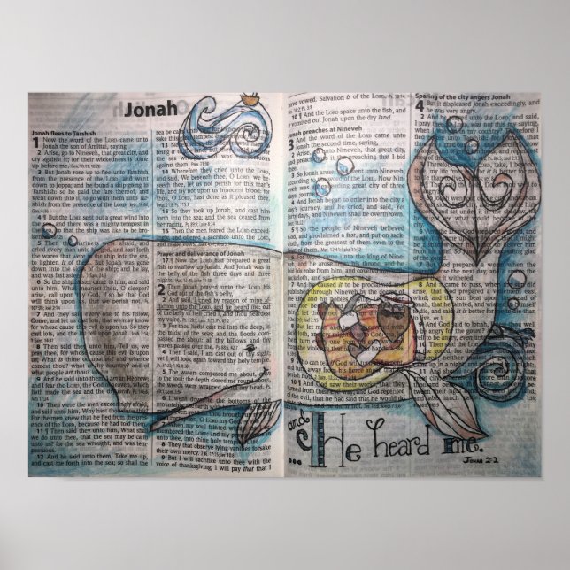 Jonah 2:2 - "Er hörte mich" Poster (Vorne)