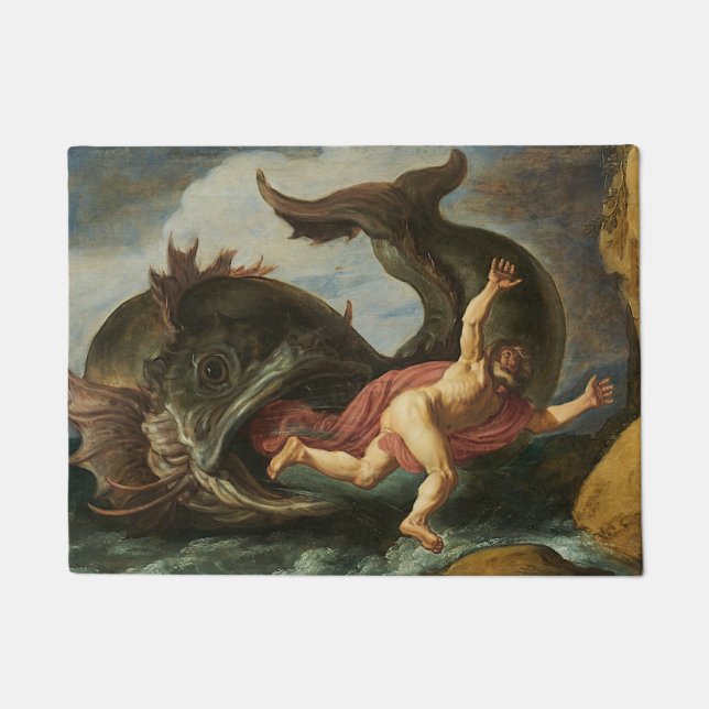 "Jonah and the Whale" Kunsttürmatte Fußmatte (Vorderseite)