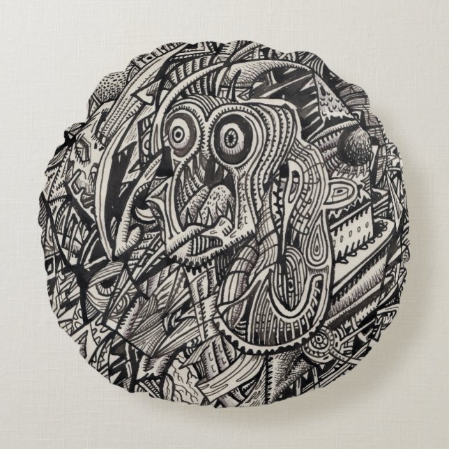 Jonah Complex Rundes Kissen (Vorderseite)