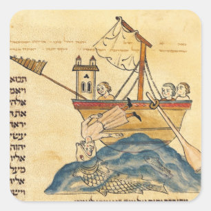 Jonah Eaten vom Wal Quadratischer Aufkleber