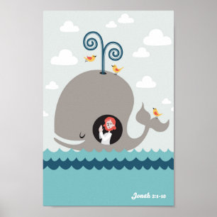 Jonah und die Whale-Poster-Bibelgeschichte Christl Poster
