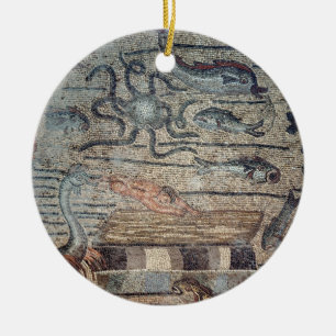 Jonas, das heraus durch den Wal, Detail von einem Keramikornament