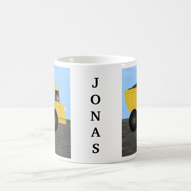 Jonas Dump Truck Personalisiert Name Tasse (Mittel)