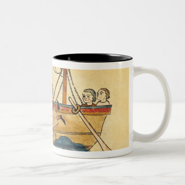 Jonas gegessen durch den Wal Zweifarbige Tasse (Rechts)