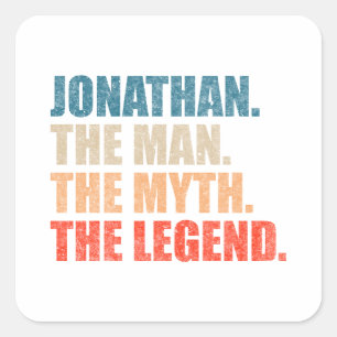Jonathan der Mann der Mythos die Legende Quadratischer Aufkleber