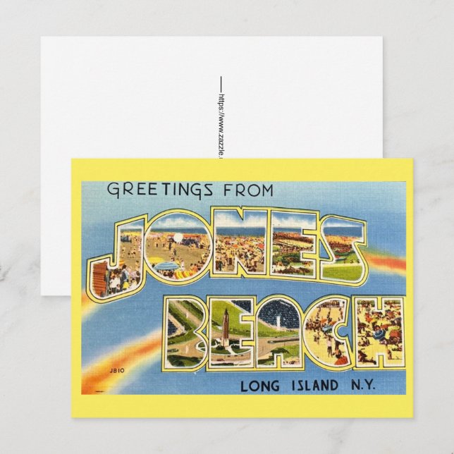 Jones Beach Long Island Postkarte (Vorne/Hinten)