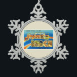 Jones Beach New York New York New York Vintage Tra Schneeflocken Zinn-Ornament<br><div class="desc">Jones Beach,  New York NY

Ein nostalgisches,  altmodisches Andenken-Postkartenbild,  ein authentisches Retro-Design. Grüße der American Travelog Virtual Touring Company!</div>