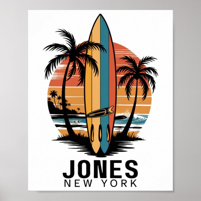 Jones Beach New York Surfen Surfer _3  Poster (Vorne)