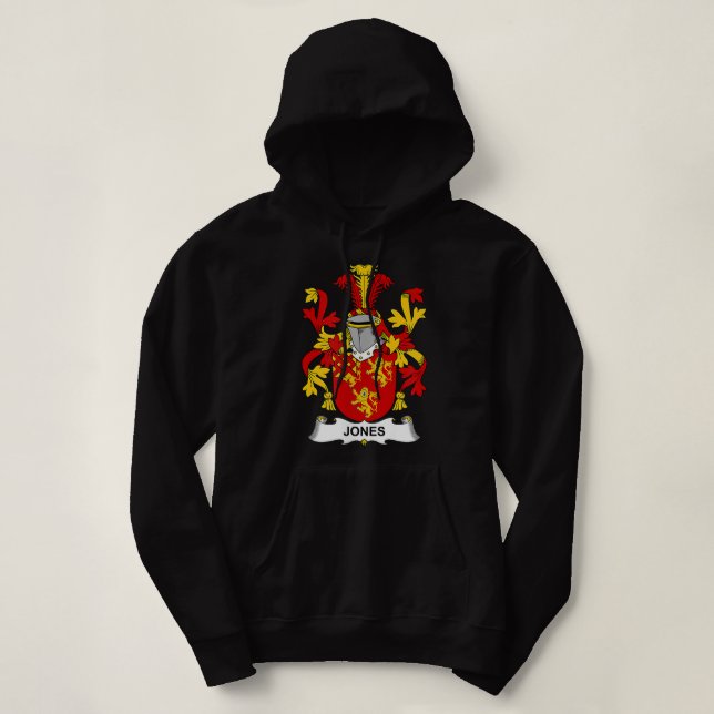 Jones Coat of Arms Familienwappen Hoodie (Design vorne)