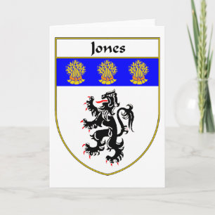 Jones Coat of Arms/Family Crest (Wales) Feiertagskarte