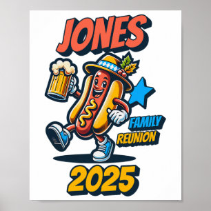 Jones Familientreffen 2025 Personalisierte passend Poster