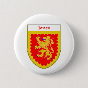 Jones-Wappen/Familienwappen, England u. Irland Button