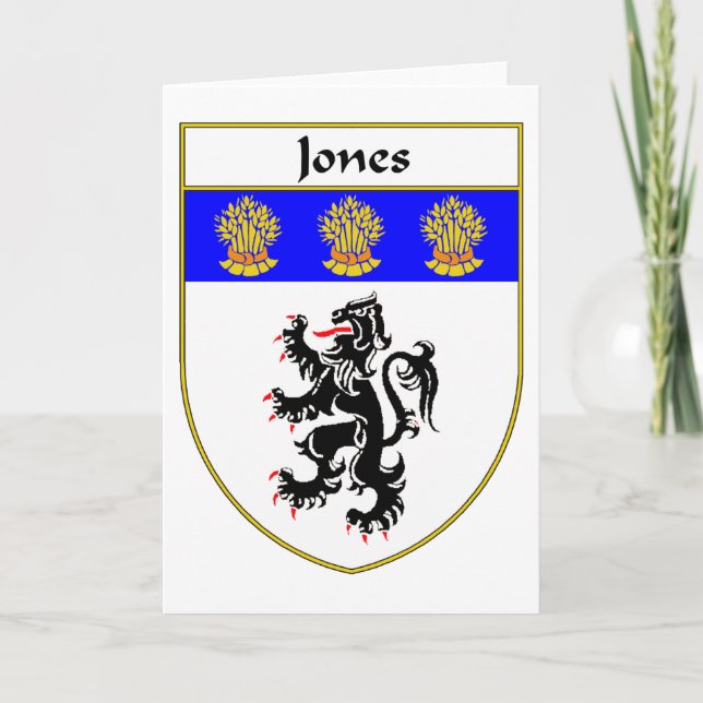 Jones-Wappen/Familienwappen (Wales) Feiertagskarte (Vorderseite)