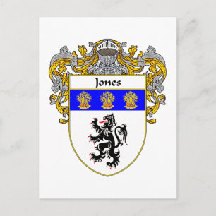 Jones Welsh Coat of Arms (Mantled) Postkarte