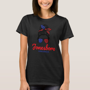Jonesboro Arkansas Retro Messy Bun T-Shirt