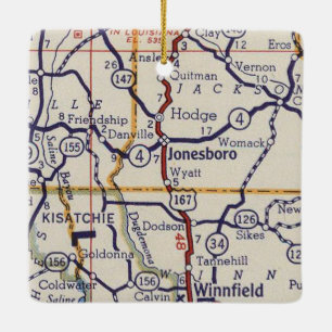 Jonesboro LA Vintage Karte Keramikornament