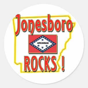 Jonesboro Rocks ! (rot) Runder Aufkleber