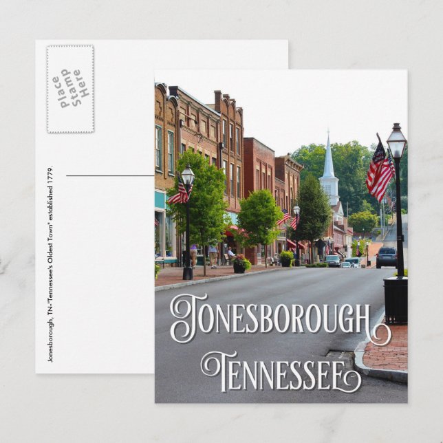 Jonesborough, Tennessee Main Street Postcard Postkarte (Vorne/Hinten)