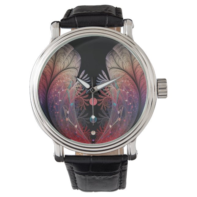 Jonglage Abstract Moderne Fantasy Fraktal Kunst Armbanduhr (Vorderseite)