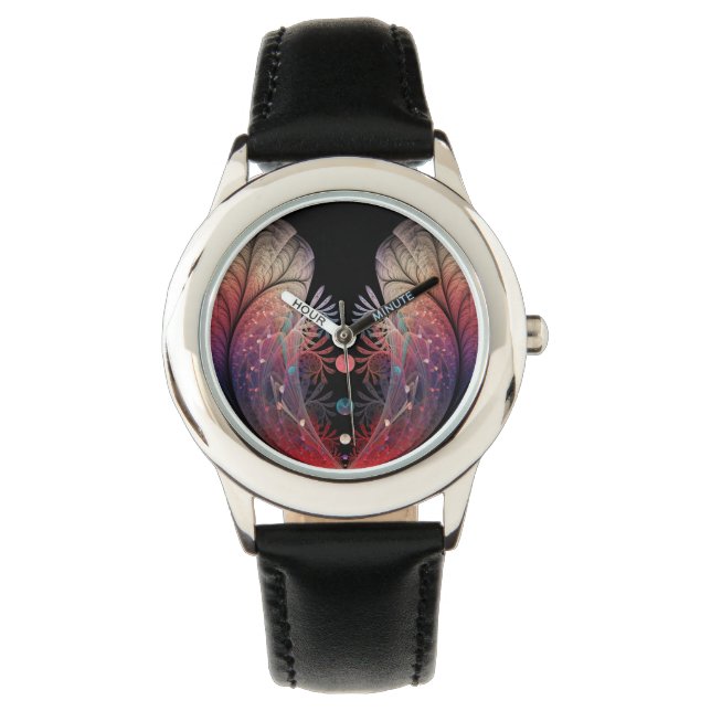 Jonglage Abstrakt Modern Fantasy Fraktal Art Armbanduhr (Vorderseite)