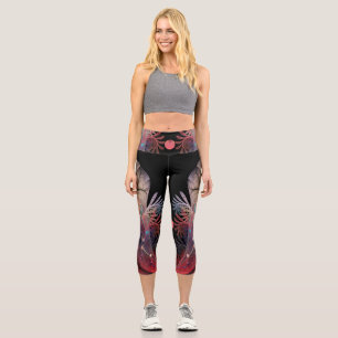 Jonglage Abstrakt Modern Fantasy Fraktal Art Capri Leggings