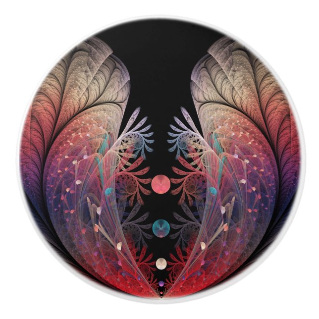 Jonglage Abstrakt Modern Fantasy Fraktal Art Keramikknauf (Vorderseite)