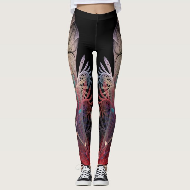 Jonglage Abstrakt Modern Fantasy Fraktal Art Leggings (Vorderseite)