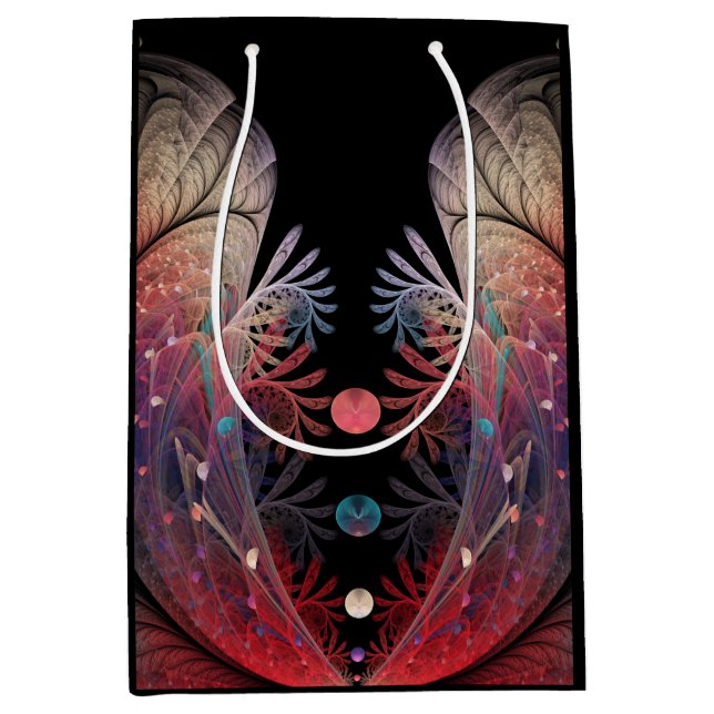 Jonglage Abstrakt Modern Fantasy Fraktal Art Mittlere Geschenktüte (Vorderseite)
