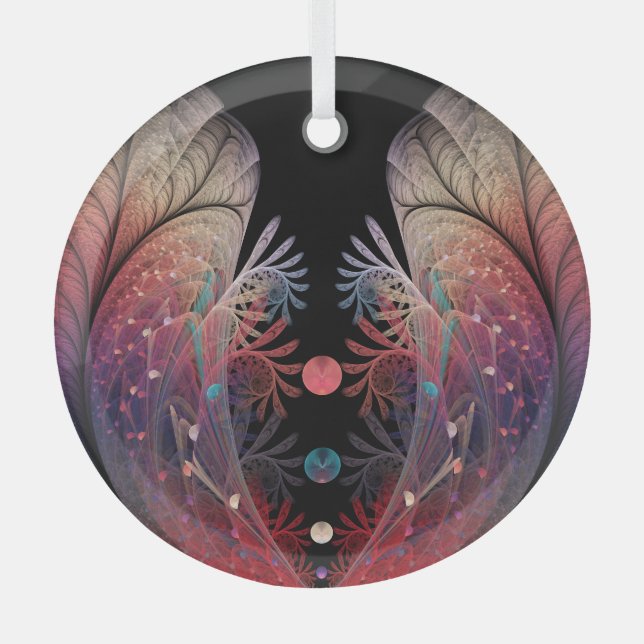 Jonglage Abstrakt Modern Fantasy Fraktal Art Ornament Aus Glas (Vorderseite)
