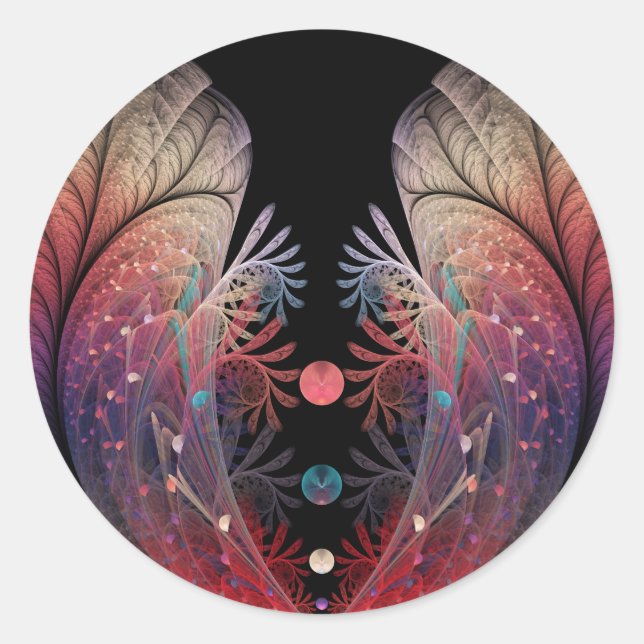 Jonglage Abstrakt Modern Fantasy Fraktal Art Runder Aufkleber (Vorderseite)