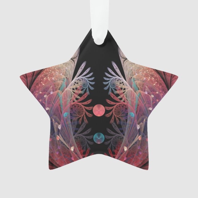 Jonglage Abstrakt Modern Fantasy Fraktal Art Star Ornament (Vorderseite)