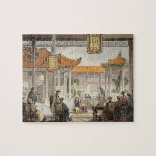 Jongleure, die im Gericht des P einer Mandarine Puzzle