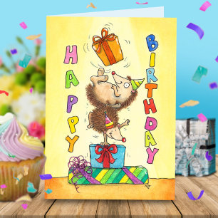 Jonglieren Geburtstag Igel Grußkarte Dankeskarte