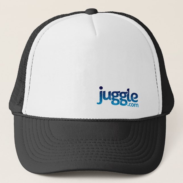 Jonglieren Sie blaues Schädel-Logo Truckerkappe (Vorderseite)