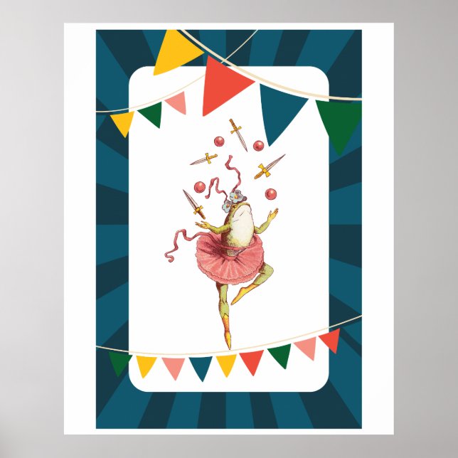 Jonglierender Frosch Poster (Vorne)