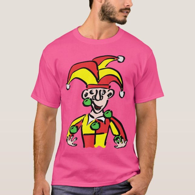  Jonglierender Narr Jester Clown T-Shirt (Vorderseite)