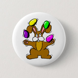 Jonglierender Osterhase Button