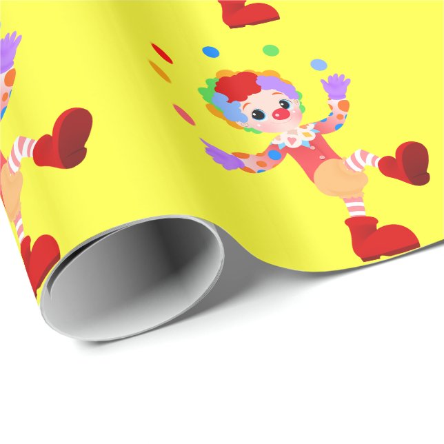 Jonglierendes Clown-Geschenk-Packpapier für Kinder Geschenkpapier (Rolleneckpunkt)