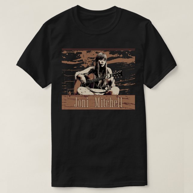 Joni mitchell Brown Vintag T-Shirt (Design vorne)