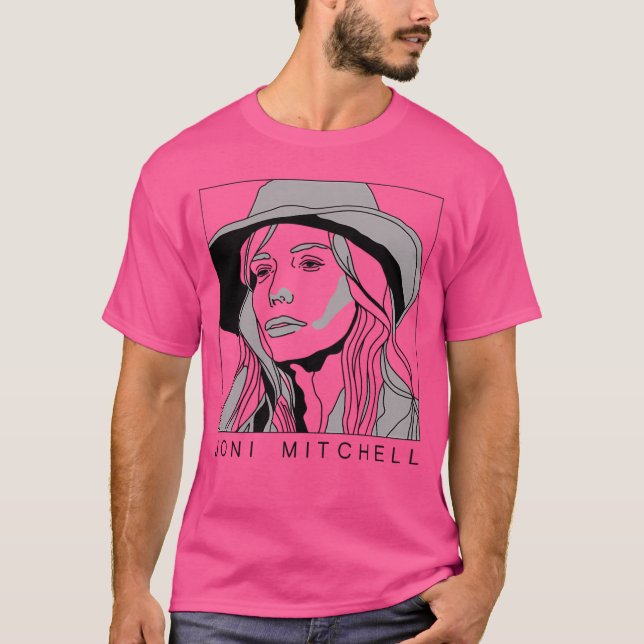 Joni Mitchell Minimal Style Fan Art Design T-Shirt (Vorderseite)