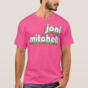 Joni Mitchell Retro Rainbow Typografie Faded Style T-Shirt